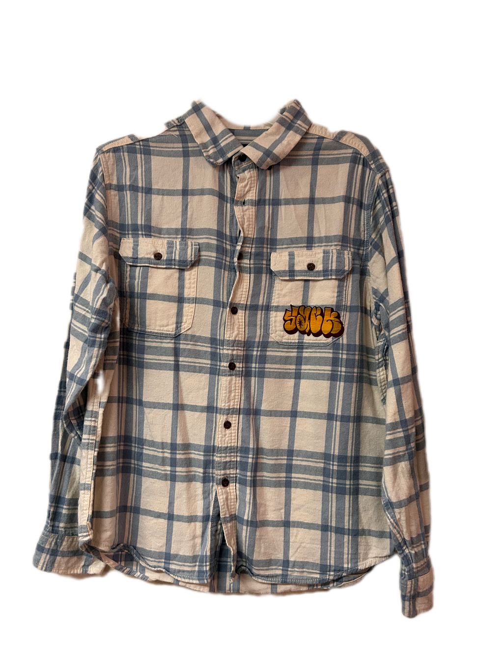Blue and white flannel