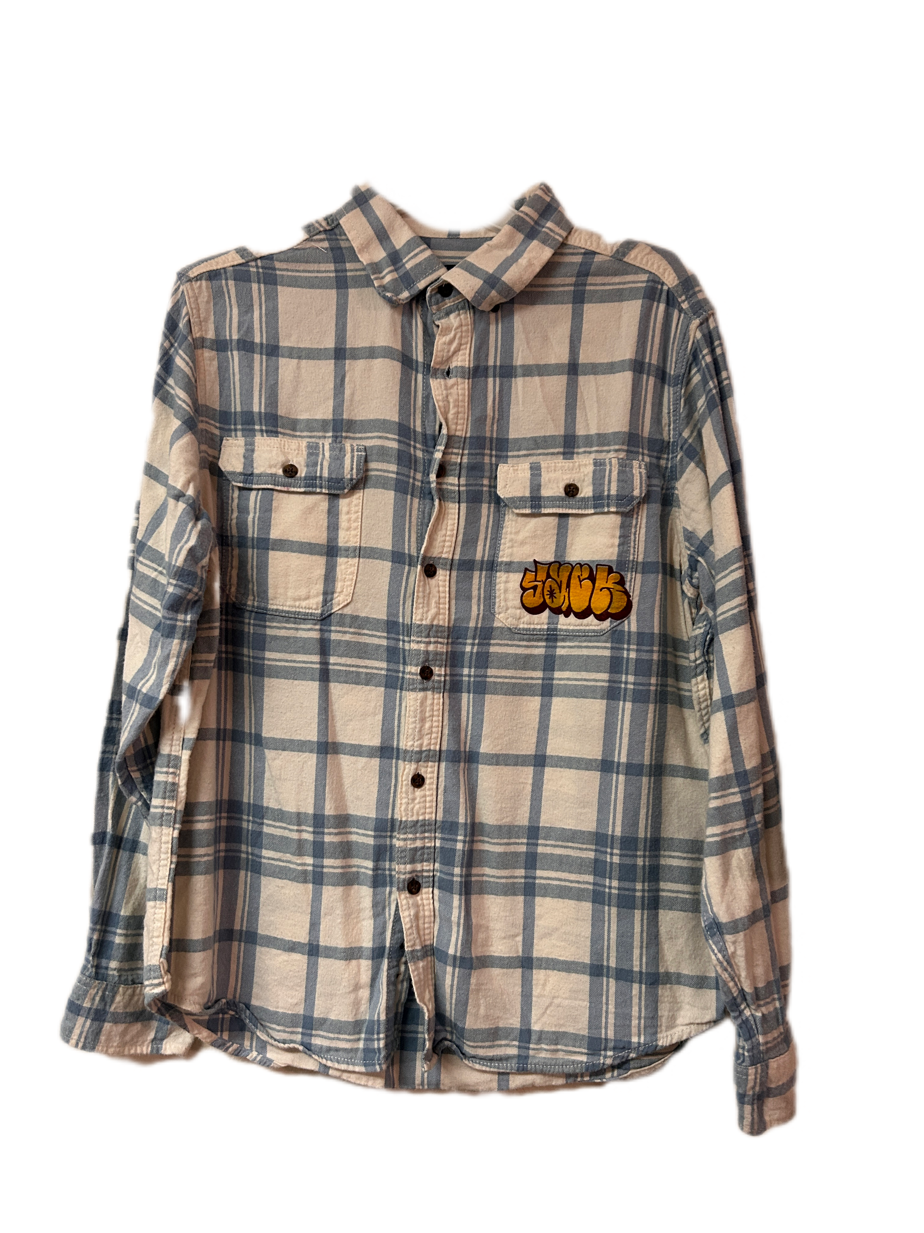 Blue and white flannel