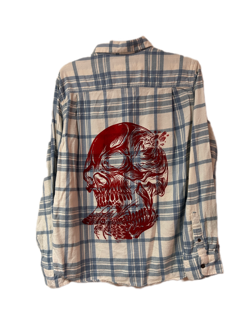 Blue and white flannel