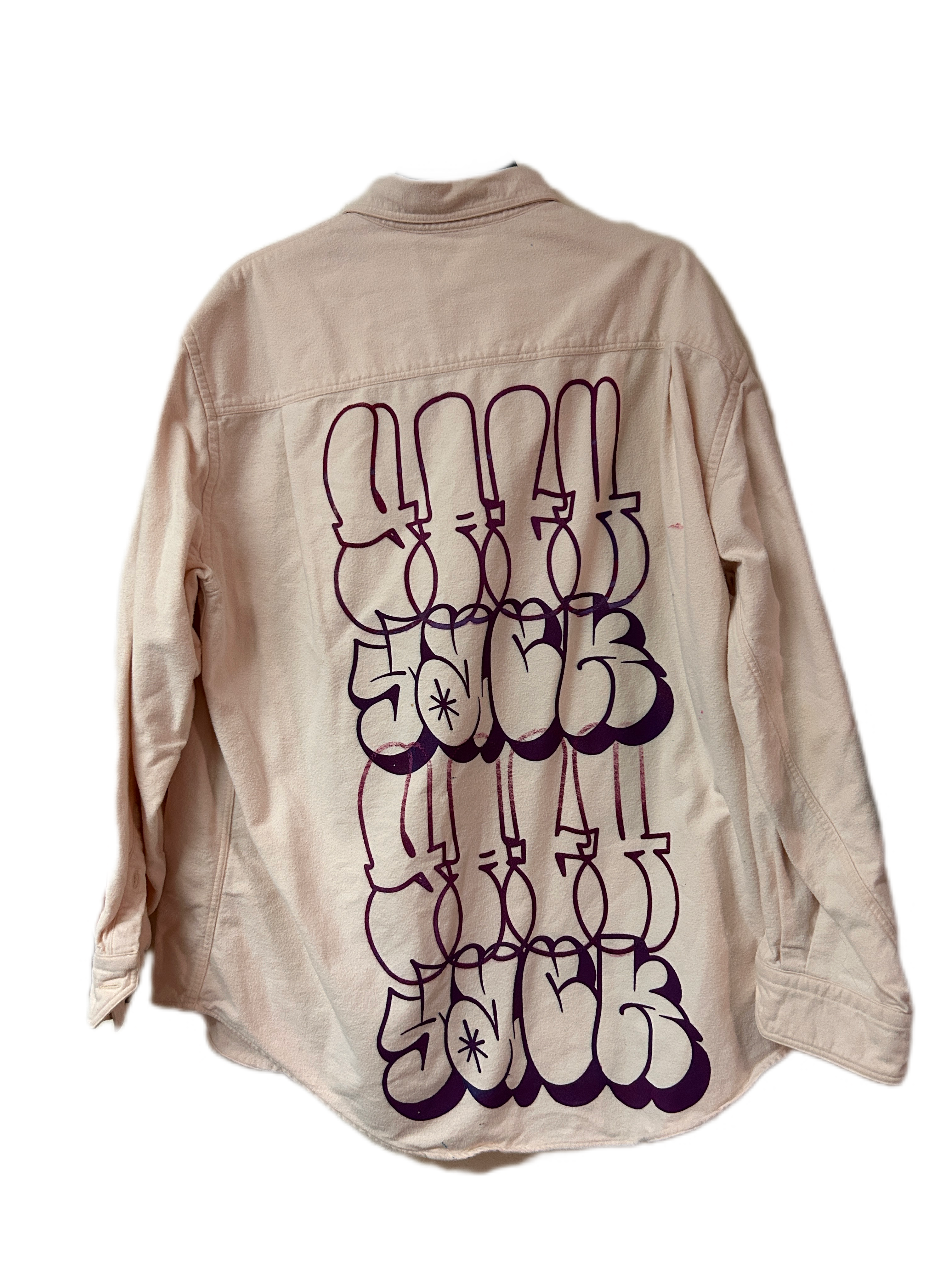 Pink/Cream button up