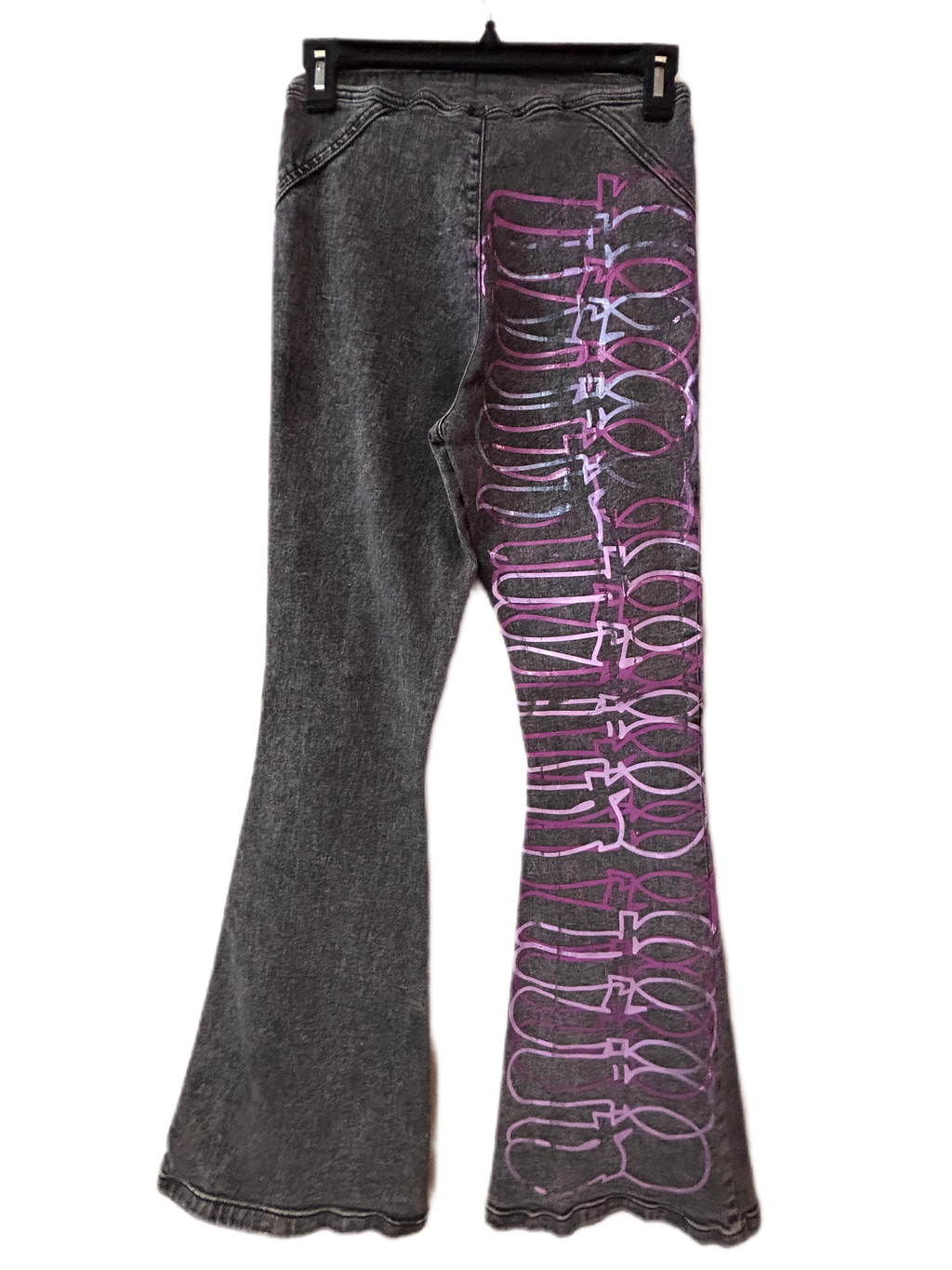 Upcycled bell bottom girl pants