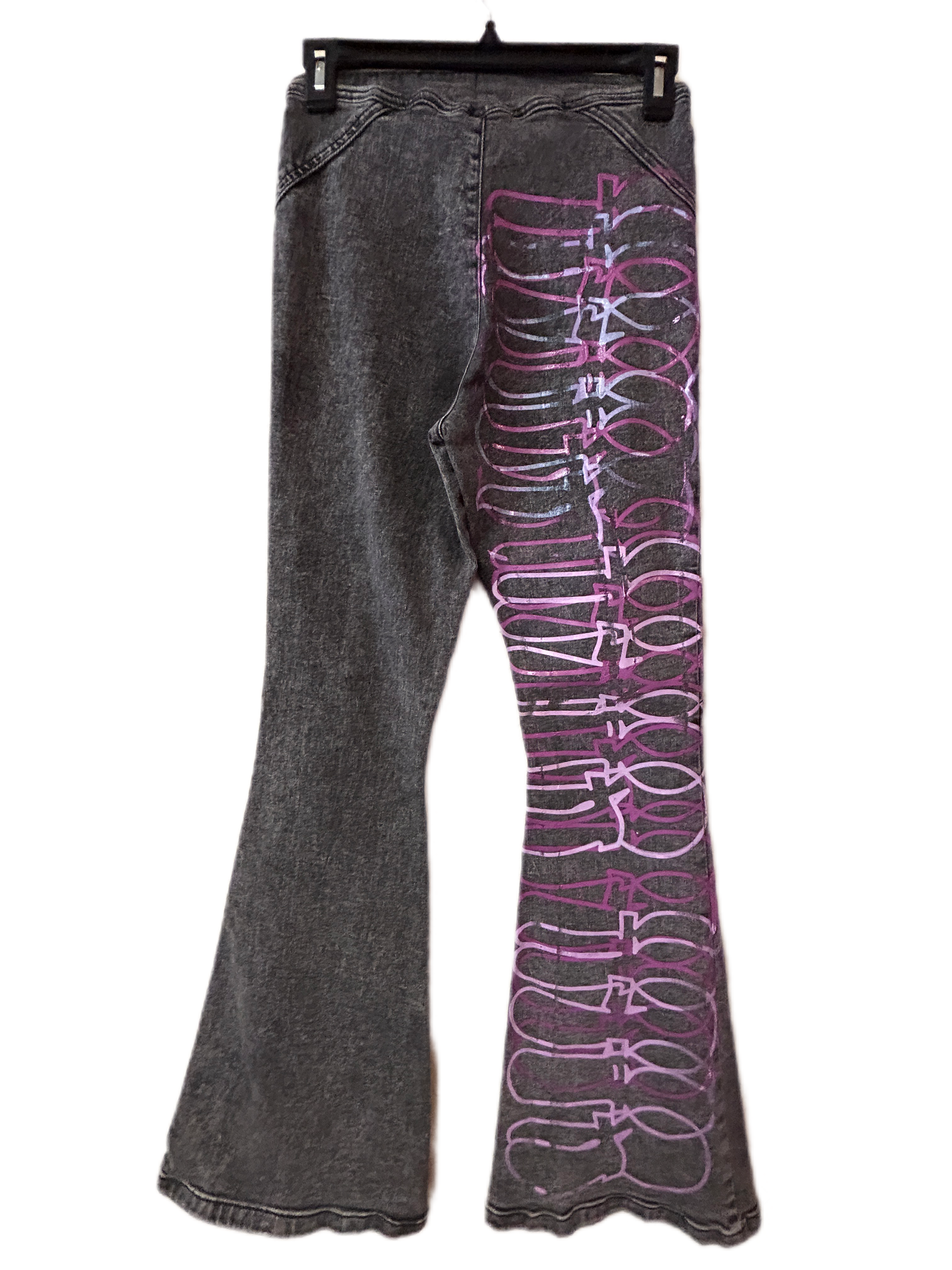 Upcycled bell bottom girl pants