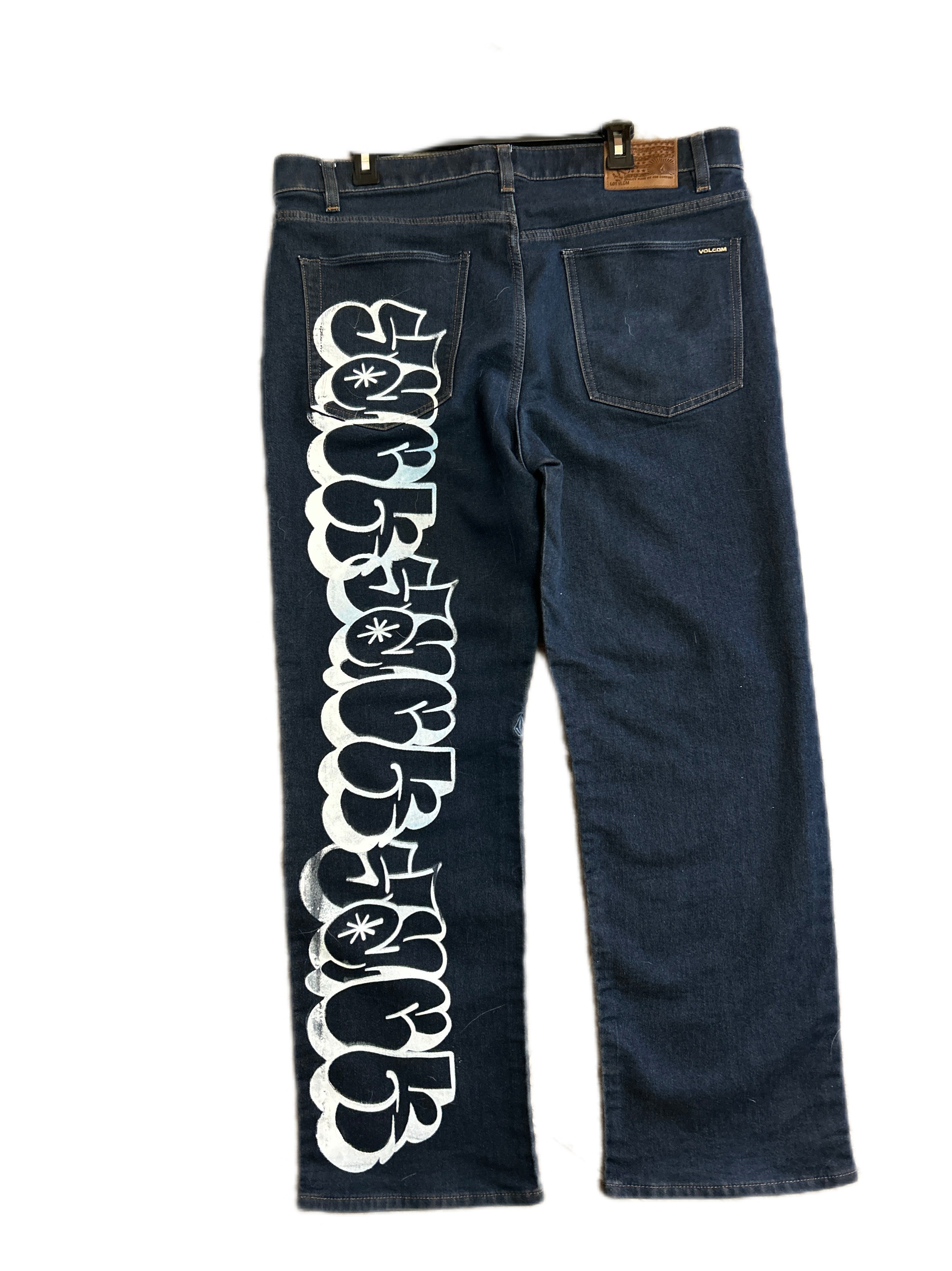 Throwie White on Jeans